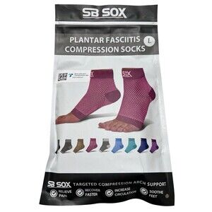 SB Sox Compression Sleeve Plantar Fasciitis Relief Socks Pink Size Large